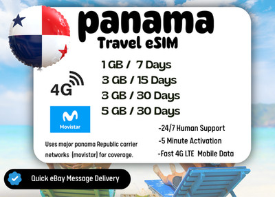[eSIM]Panama Travel eSIM Card,1-5GB,7-30Days,QR Code,Fast Delivery, Easy Setup