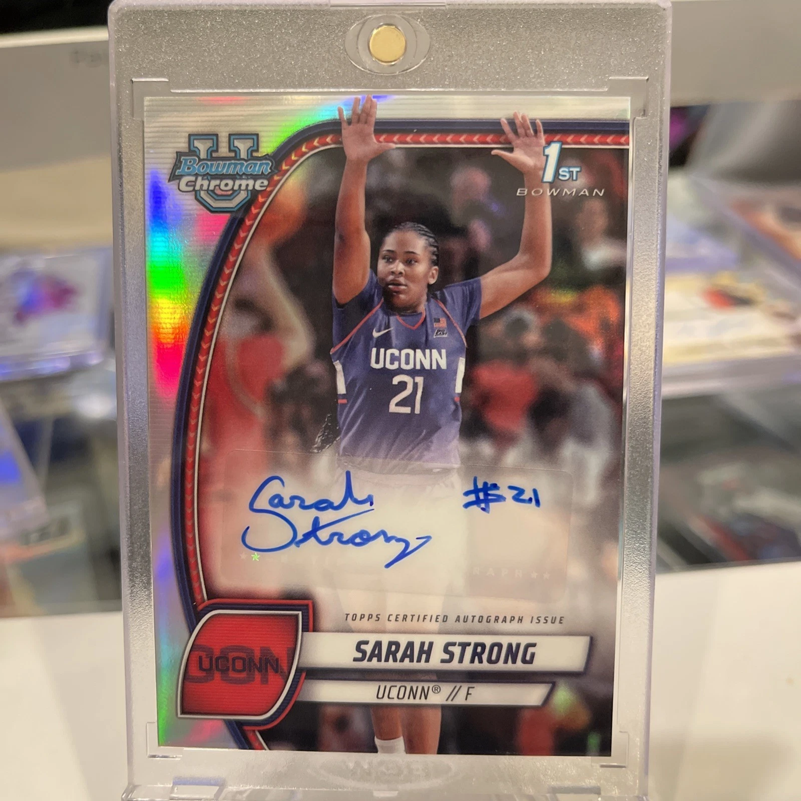 2024-25 Bowman U Chrome SARAH STRONG RC 1st Refractor Auto 🔥 UConn