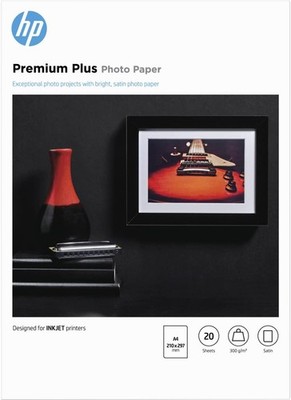 HP Premium Plus-Fotopapier seidenmatt 300 g/m2 DIN A4 20 Blatt Weiß