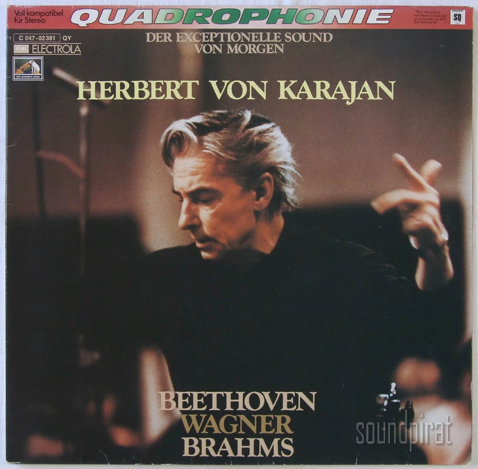 KARAJAN QUADRAPHONIC BEETHOVEN WAGNER BRAHMS GERMAN EMI ED.1 QUADRAPHONIC LP NM - Image 2 of 4