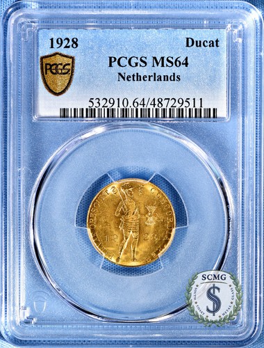 🌟 1928 Netherlands Gold Ducat KM# 83.1a PCGS MS64 - Warm Gold Brilliance 🌟