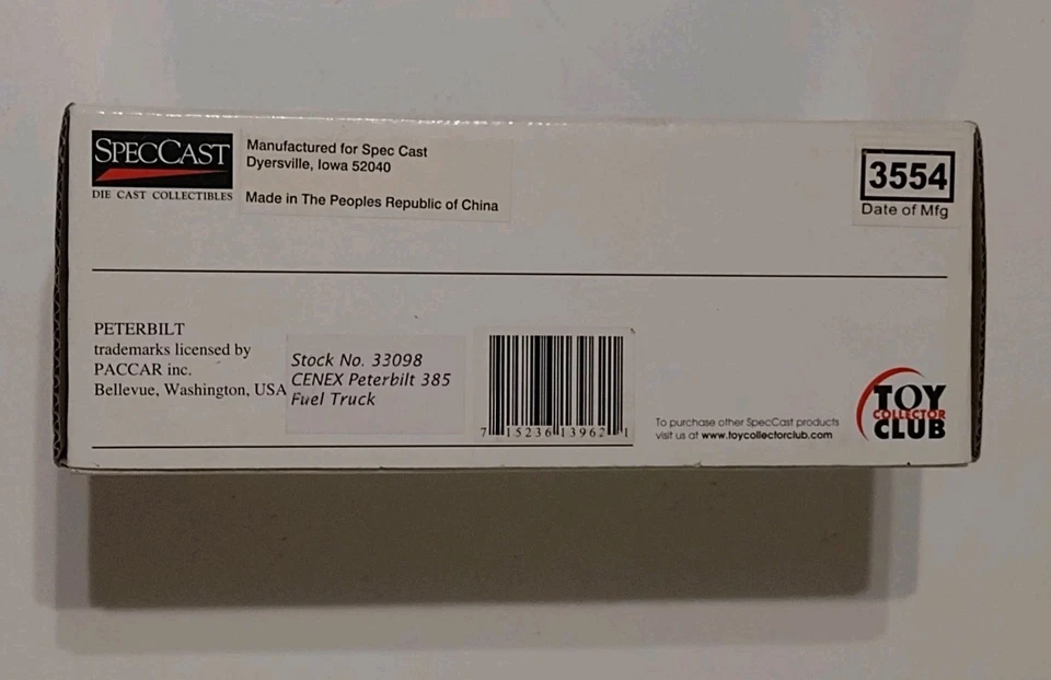 SpecCast 彼得比尔 385 燃油卡车 1/64 - CENEX 33098 — 第 2/4 张图片