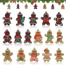 16 Pcs Gingerbread Man Ornaments for Christmas Tree Soft SiliconeChristmas Decor