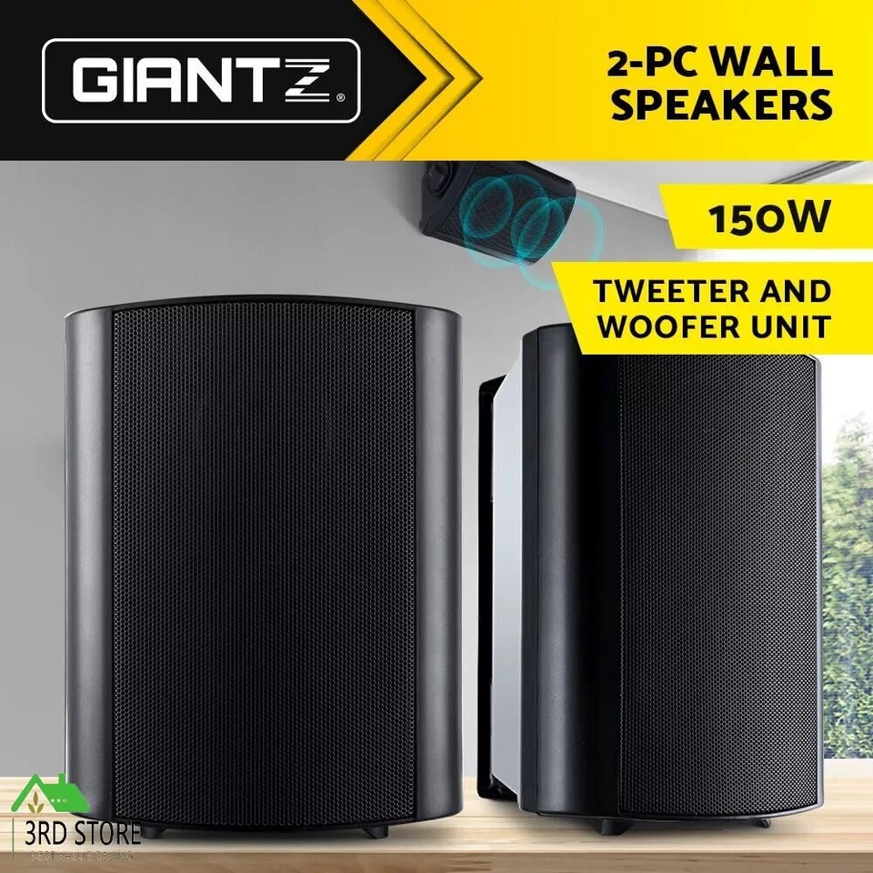 2-Way Speakers Waterproof Outdoor Indoor Audio TV Stereo 150W In Wall Speaker