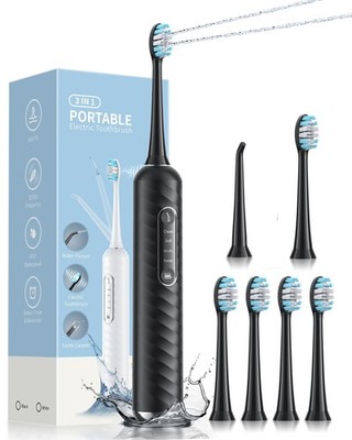 Electric Toothbrush with Water Flosser - 2 in 1 Teeth Cleaning Kit, Electric ...