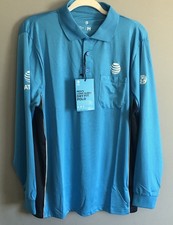 AT T Men's Dry Fit Polo Shirt Size Med Long Sleeve UHV Tech NWT