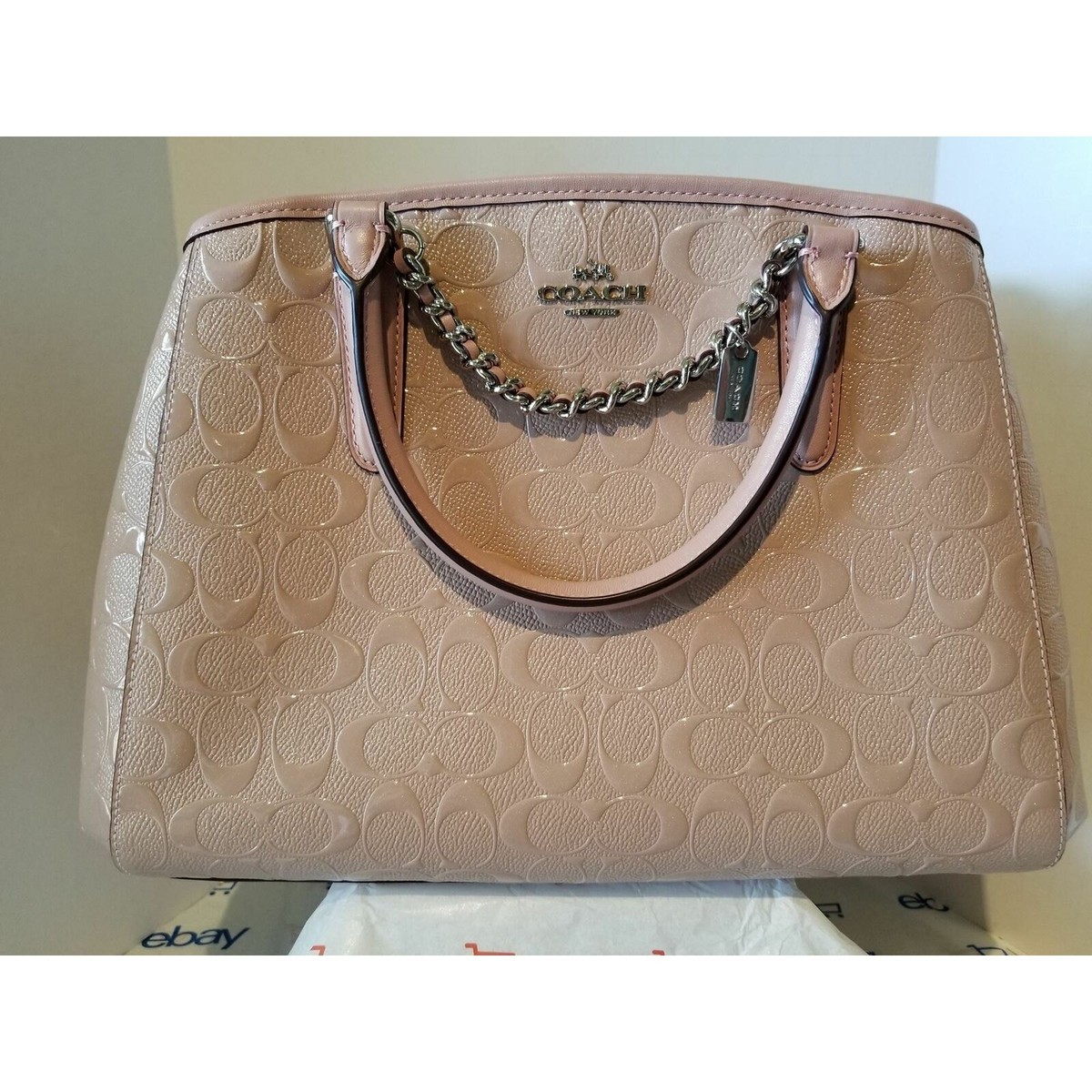 Coach Small Margot Carryall in Signature Debossed Patent Leather
