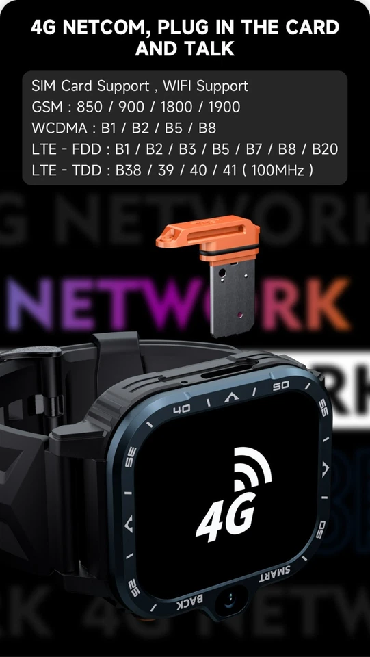 Reloj inteligente 4G Android 2,02"" GPS HD doble cámara NFC tarjeta SIM 2+16 GB independiente Foto 4 de 4