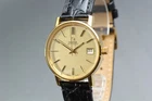 1977 Near MINT OMEGA Seamaster 35mm 166.0202 Automatic Gold Dial Men's Vintage