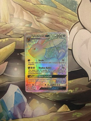 Pokémon Umbreon GX Rainbow Secret Rare Card 154/149 Heavily Played