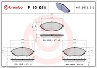 Bremsbelagsatz Scheibenbremse Prime Brembo P 10 054 FüR Spark Chevrolet M300 LPG