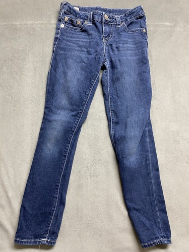 True Religion Halle Girls Kids 10 Blue Denim Mid Rise Super Skinny Jeans 26x25 - Picture 9 of 16