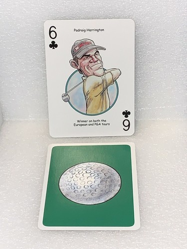 Padraig Harrington Professional Golfer Caricature Vintage Poker Playing Card