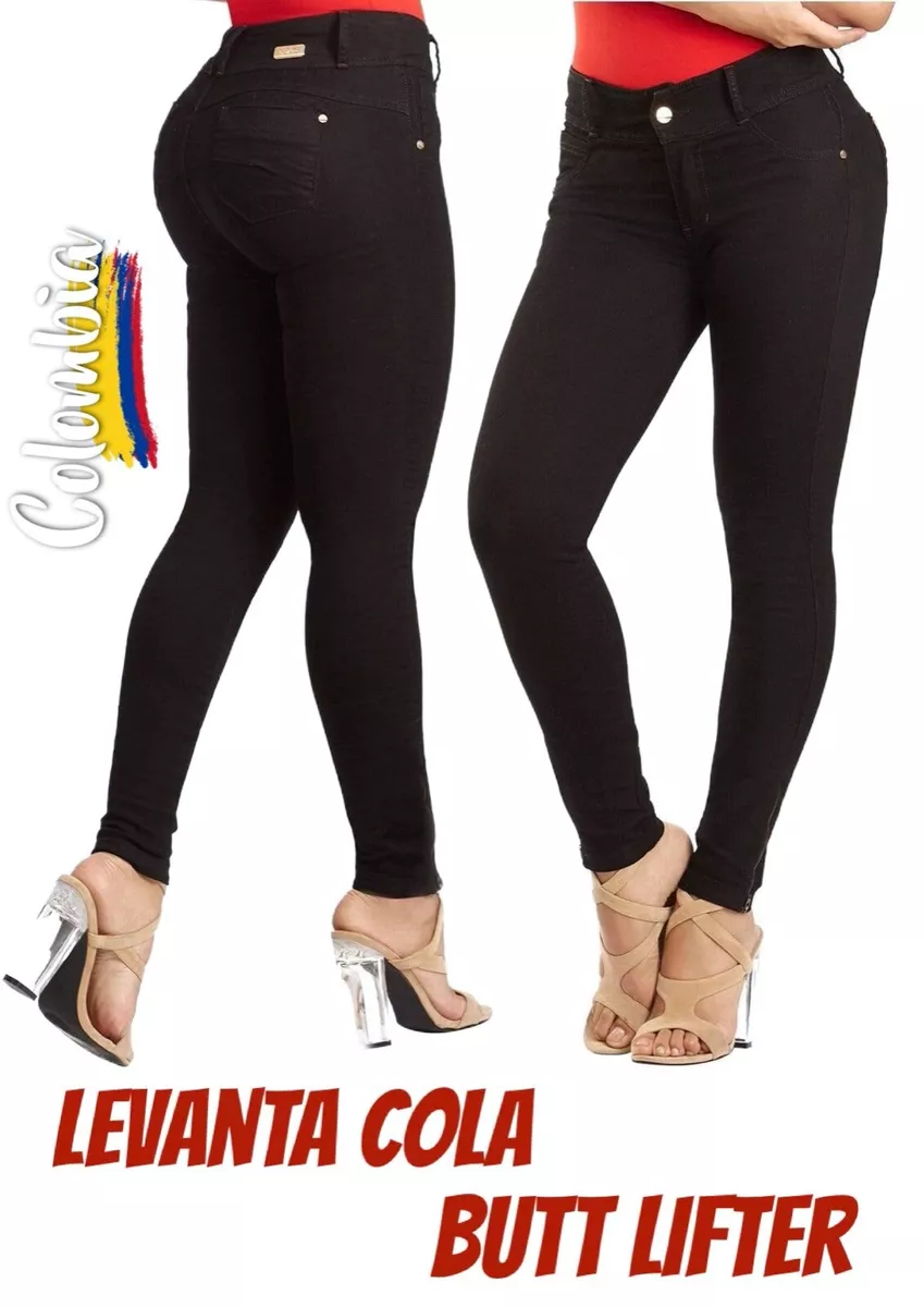 Pantalon Negro Clasico Colombiano Levanta Cola Pompi Push Up