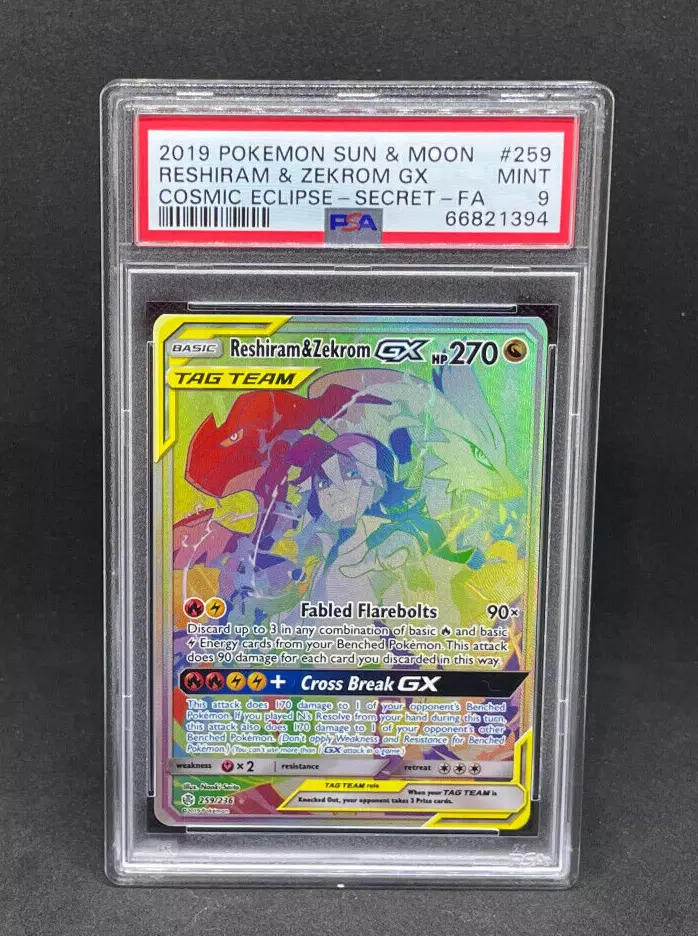 Reshiram & Zekrom GX (Secret) - Cosmic Eclipse - Pokemon Card