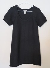 New Women’s Vertigo Paris Short Sleeve Black Chunky Knit Sweater Dress Sz Medium