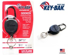 Key-Bak SIDEKICK Retractable I.D. Badge Reel Key Holder 24" Cord / 4 oz