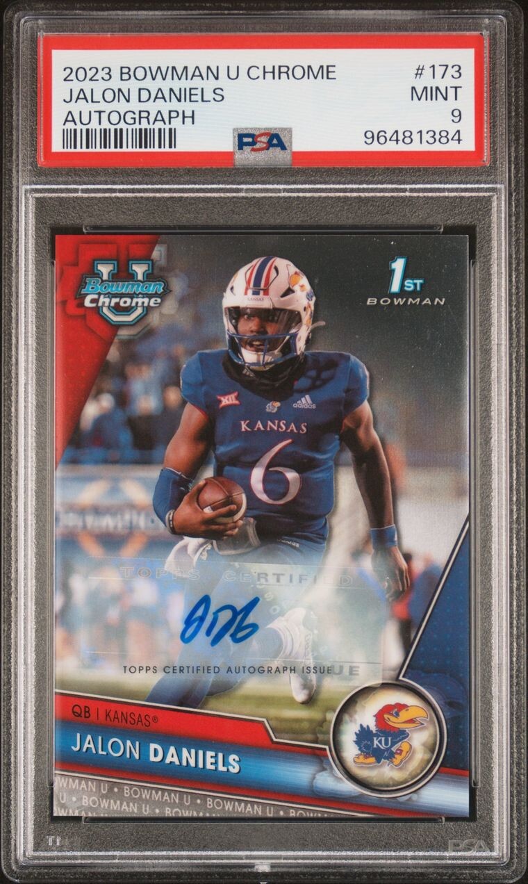 2023 Bowman University Chrome 1st JALON DANIELS Auto #173 PSA 9 QTY AVAILABLE