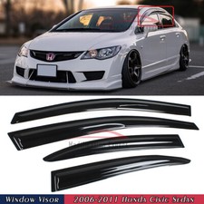 Para Honda Civic 2006-2011 sedán JDM ondulado estilo Mugen viseras de ventana protectores de lluvia