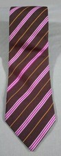 Vintage Burberry Tie Navy Green/Blue/Purple Diagonal Stripes Silk Necktie READ 