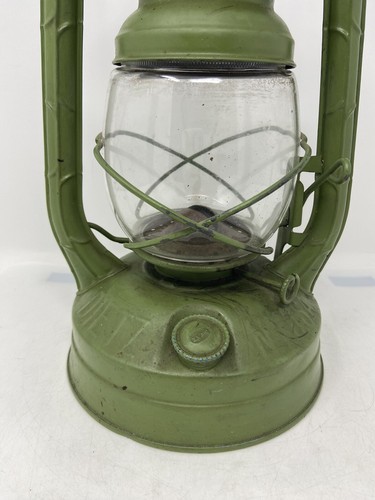 Dietz Little Wizard Green Kerosene Lantern Clear Glass NY USA 12” w/ Handle - Picture 12 of 24