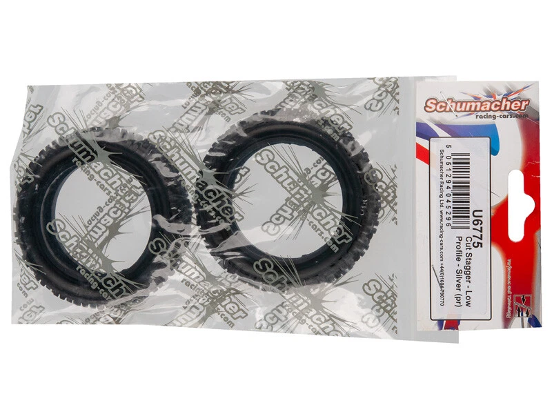 Pneumatici fuoristrada Schumacher 1:10 Cut Stagger argento 2 pneumatici anter... - Immagine 2 di 4