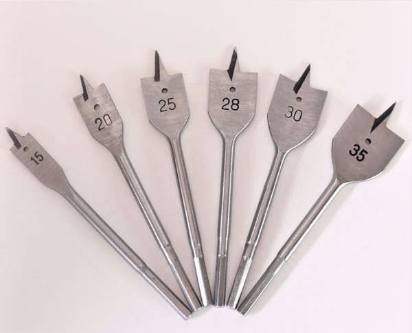 Makita FlachfräSbohrer-Set 6 Tlg. Akkuschrauber Holz FräSen Bohrer FlachfräSer-image