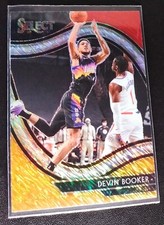 2020-21 Panini Select #229 Courtside Red White Orange Shimmer Prizm Devin Booker