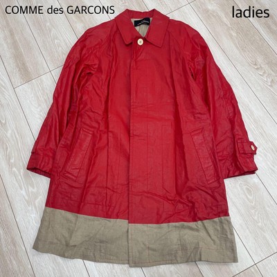 Comme Des Garçons 90s Red Linen Long Coat M AB Condition | eBay 
