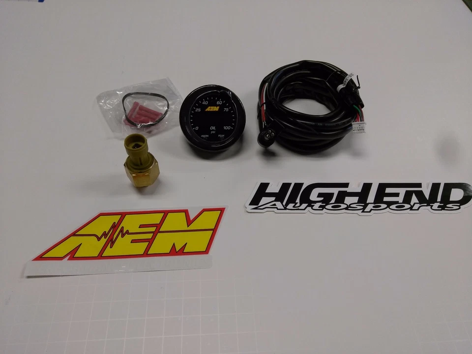 AEM X Series Oil Pressure Gauge 0-100 psi Black/Black 30-0301 - Image 2 of 2