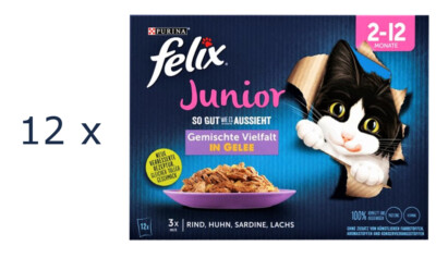 Felix Junior - 144 x 85g (  5,63/kg) So gut wie es aussieht - Gemischte Vielfalt