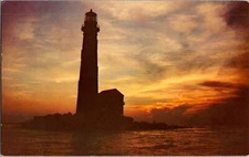Postcard Mobile Alabama Sand Island Lighthouse Mobile Bay