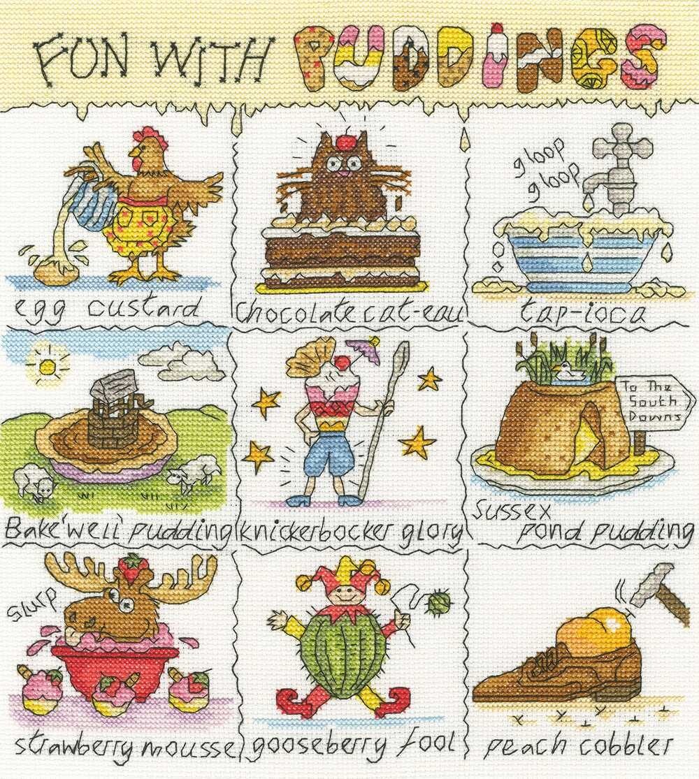 Fun With Puddings Cross Stitch Kit - Bothy Threads