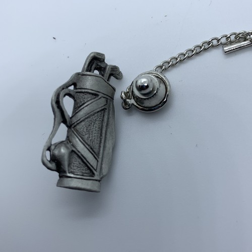 Vintage Pewter Golf Bag Tie Back Clasp Pin Golfing - Picture 7 of 7