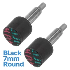 2pcs Black 7mm Round Stiletto High Heel Tips Replacement Pair Repair Shoes Cap