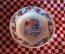 SET of 6 FRENCH ANTIQUE DOLL DISHES SHALLOW BOWLS PLATES  CHILD IRONSTONE TOY 