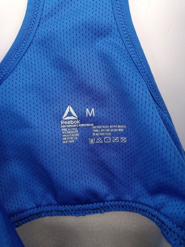 Reebok Women's T-Shirt M Blue Polyester with Elastane Sleeveless Basic - Picture 3 of 5