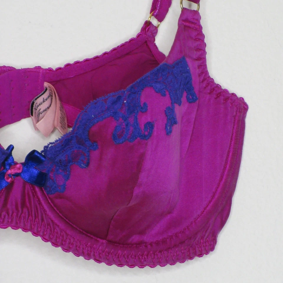 Sujetador push up Agent Provocateur para mujer Molly mezcla de seda con aros púrpura 34DD B11 Foto 4 de 4