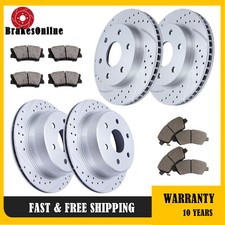 Front Rear Brake Rotors Pads fit for GMC Sierra 1500 1999-2006 Drilled Slotted