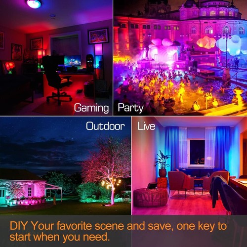 LED Flood Light Outdoor Equivalent APP Control Smart RGB Landscape Lighting 4-PC - Picture 6 of 9