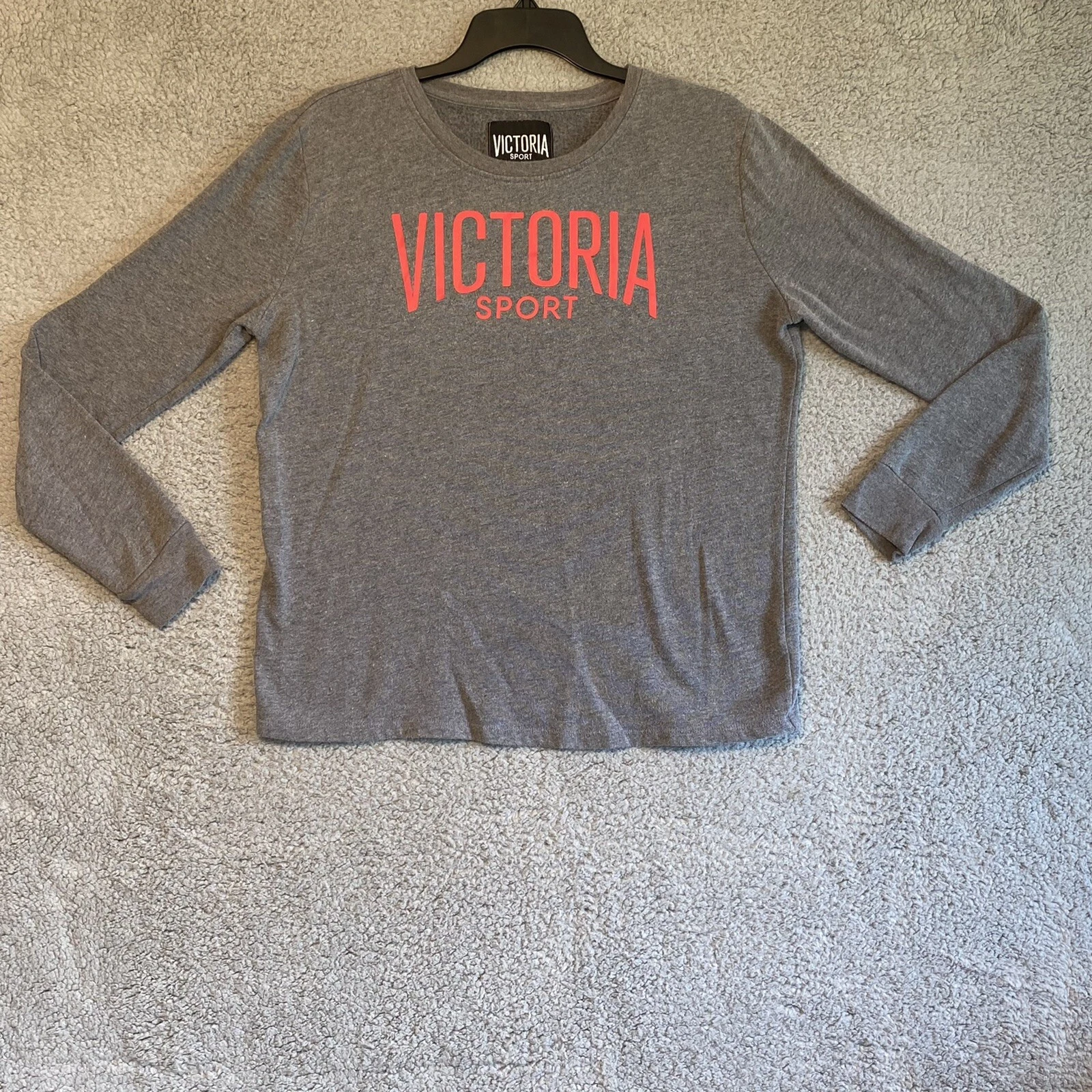 victoria-secret-vs long sleeve red logo sweatshirt