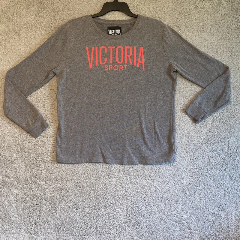 victoria-secret-vs long sleeve red logo sweatshirt