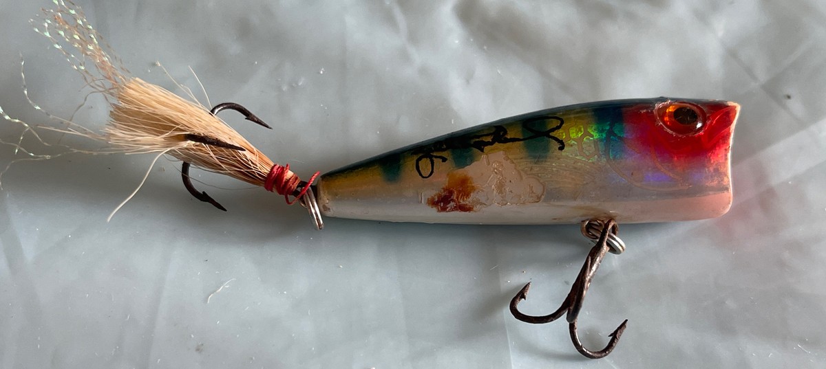 Zell Rowland Excalibur Pop-R Topwater Popper Fishing Lure, LOT H-1