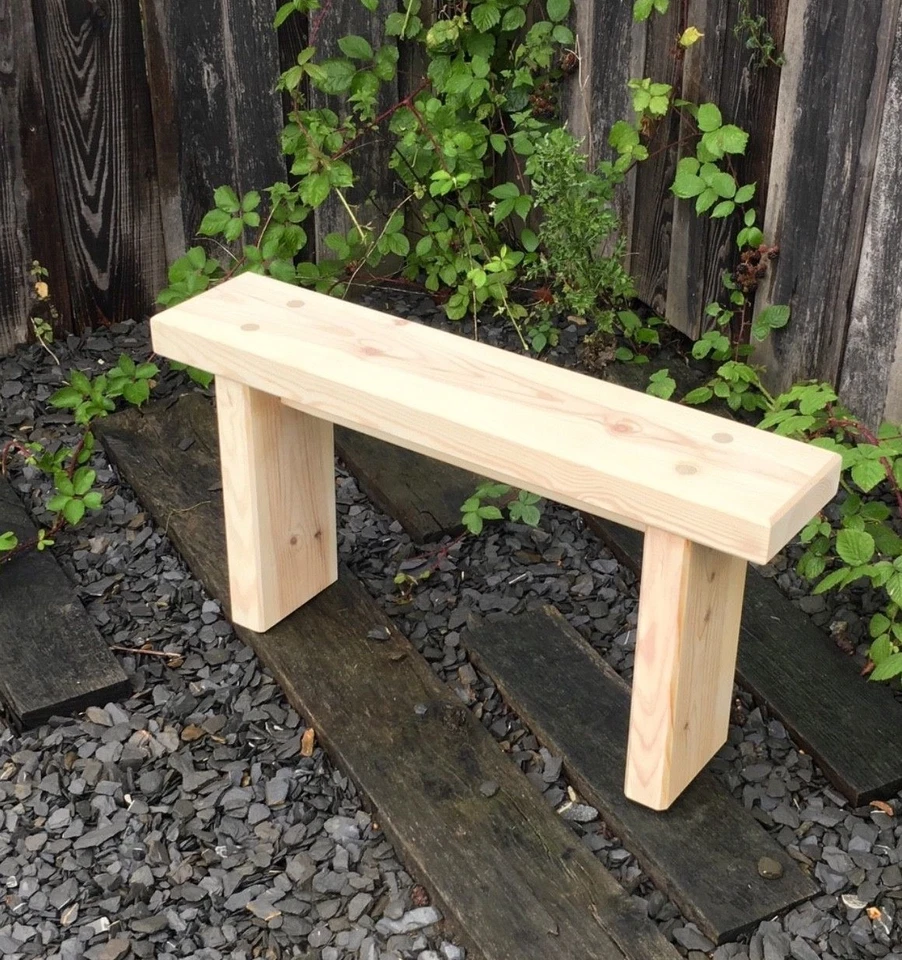Banco de jardín hecho a mano. Resistente, secuoya Foto 4 de 4