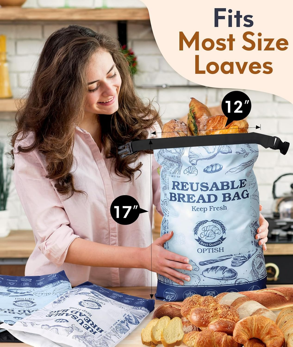 Pack Bread Bags for Homemade Bread, Reusable Sourdough Bread