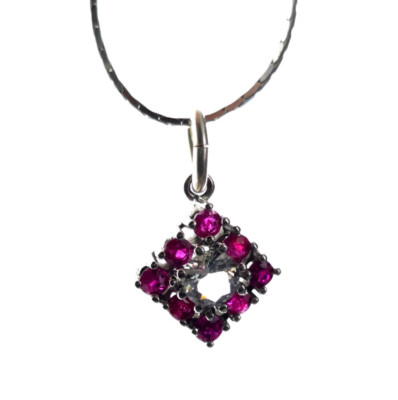 Anhänger Silber Sterling pink Zirkonia magenta - modern & wunderbar funkelnd