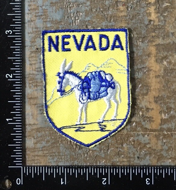 Vintage NEVADA Trail Mule State Travel Souvenir Sew-On Patch 1970’s Voyager