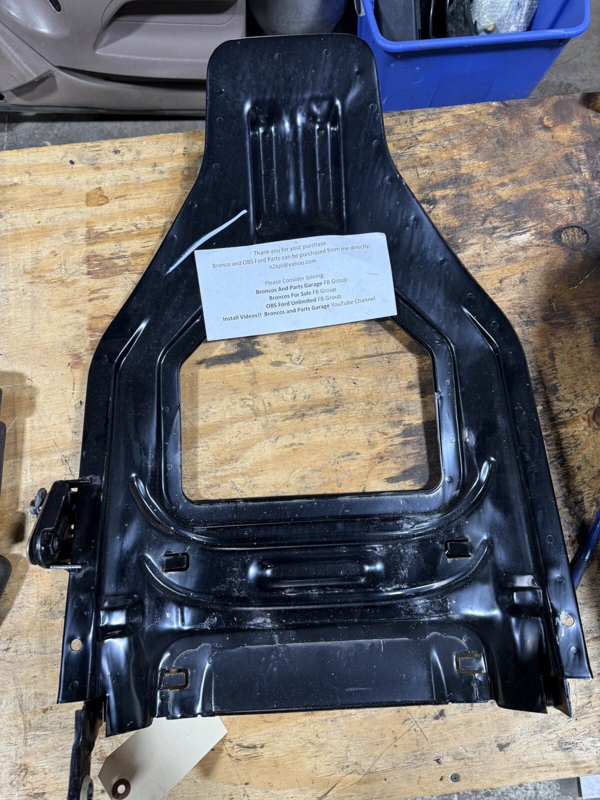 92-97 Ford Truck / Bronco Bucket Seat Upper Frame DRIVERS SEATBACK | eBay