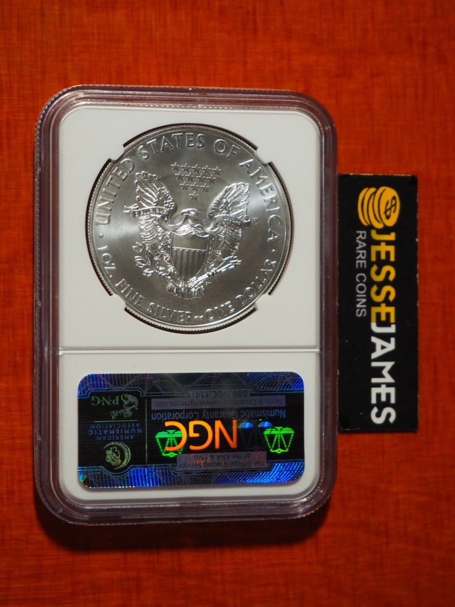 2014 (W) $1 AMERICAN SILVER EAGLE NGC MS70 ER STRUCK AT WEST