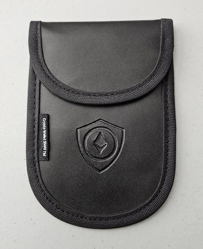 Ethereum Logo Crypto Wallet Shield - Black - EMP Protection For Ledger, Trezor